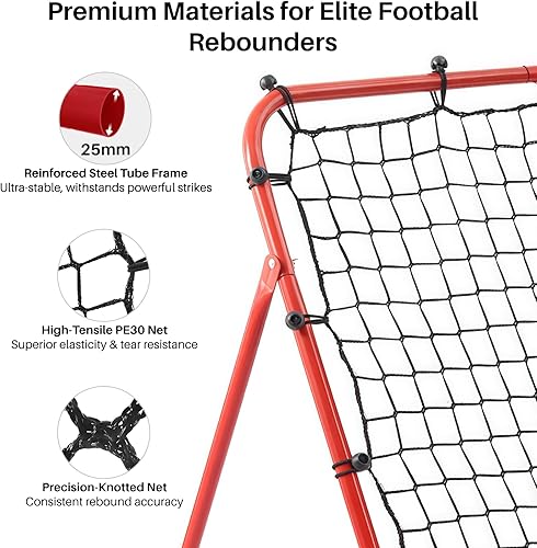 Miniatura 4 de Red de rebote de fútbol ajustable  Entrenador de fútbol con marco de acero  Rebote plegable portátil para práctica de pases y tiros  Equipo de
