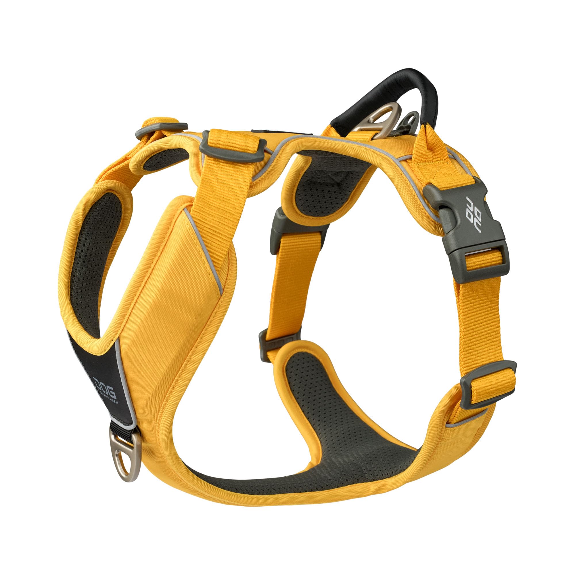 DOG Copenhagen Comfort Walk Pro 3.0 Dog Harness - Top and Front Clip Training Harness with Handle - For Small and Large Dogs - Padded for Comfort - Reflective Trims - No Pull, Lemon, M