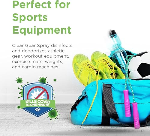 Miniatura 4 de Clear Gear Desinfectante de gimnasio, limpiador de esterilla de yoga, desodorante para equipos deportivos, gimnasios y centros de fitness, paquete