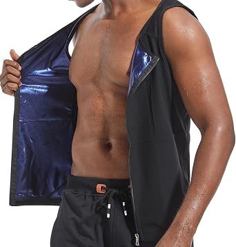 Mens Sauna Vest Workout Sweat Suits Shirt Tank Top Waist Trainer for Men Compression Enhancing Gym Shapewear
