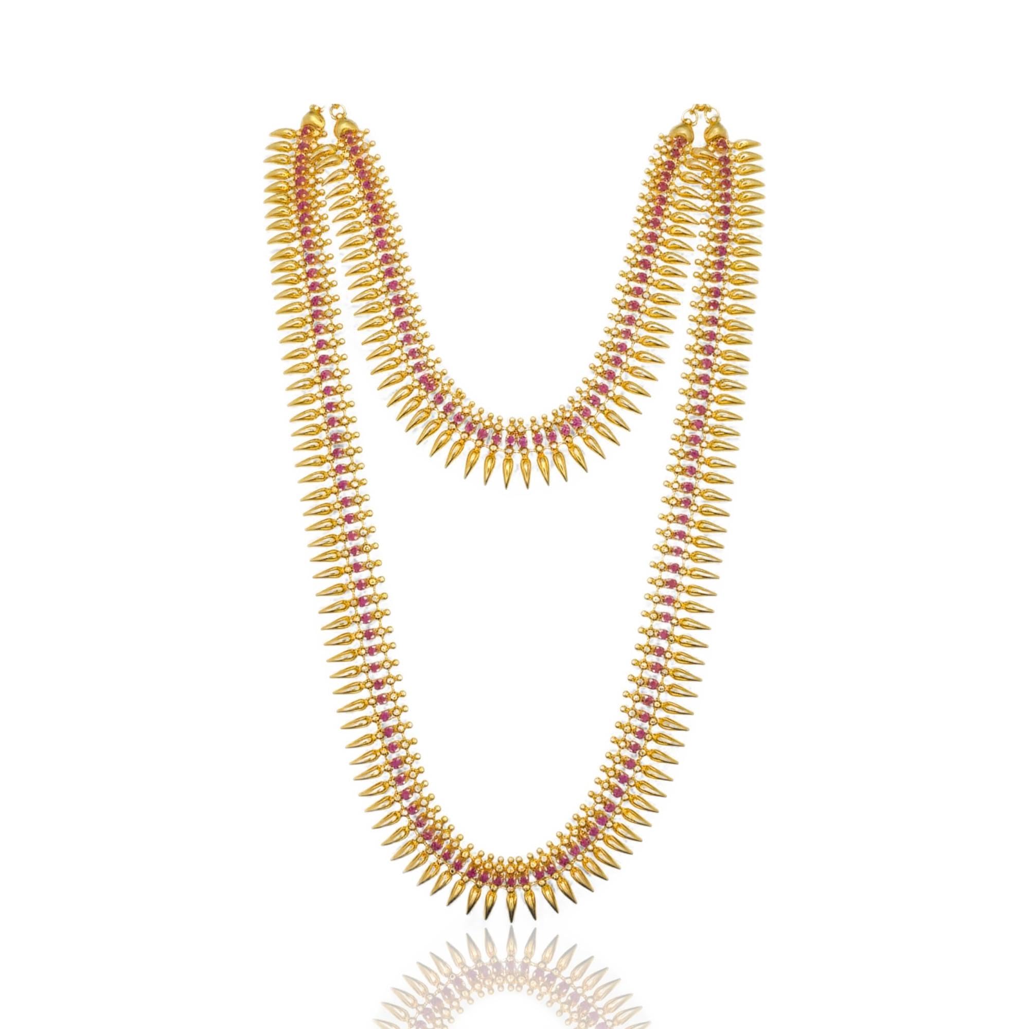 Kerala Style Necklace attached Adjustable Back Chain | Great for Special Gatherings |