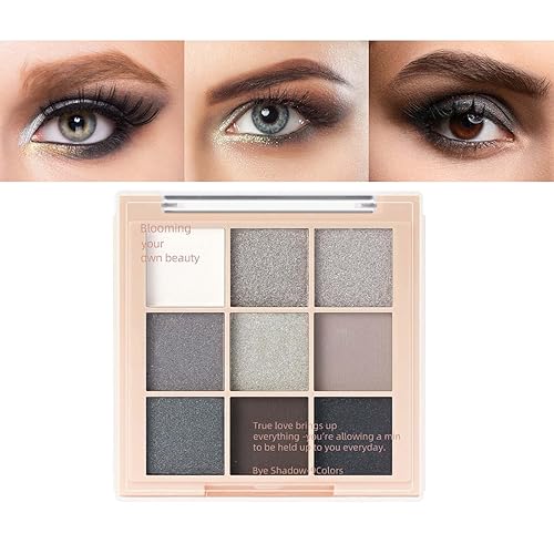 MAY FOLTREN Paleta de sombra de ojos neutra color rosa melocotón marrón, 10 colores mate y brillantina, paleta de sombra de ojos de maquillaje de