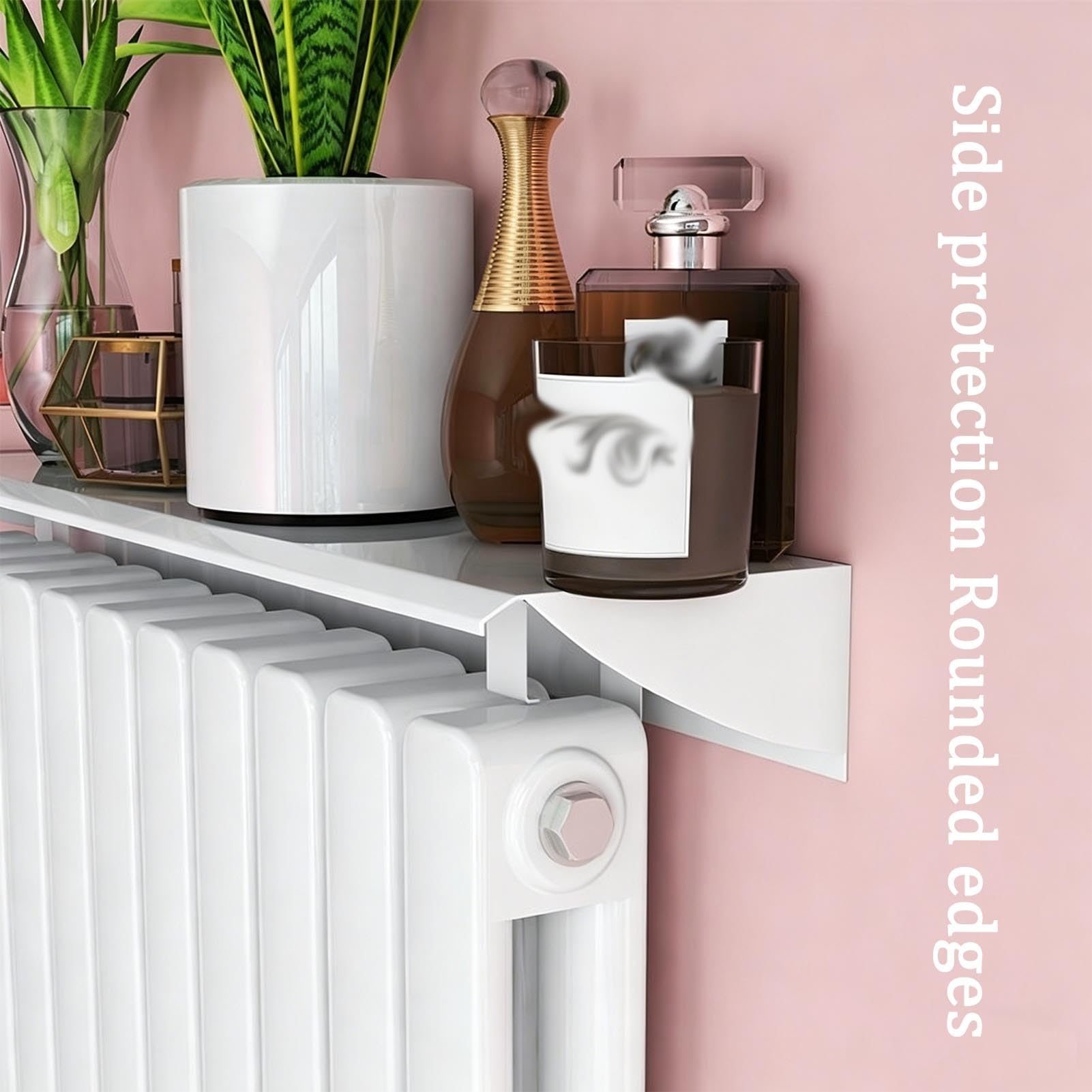 CghhDY Sin Taladrar Estantería Radiador Duradero Antióxido Repisa Calefactor No Daña La Pared Estantería Calefactor Aleación de Aluminio para Salón (70x14.5x5cm)