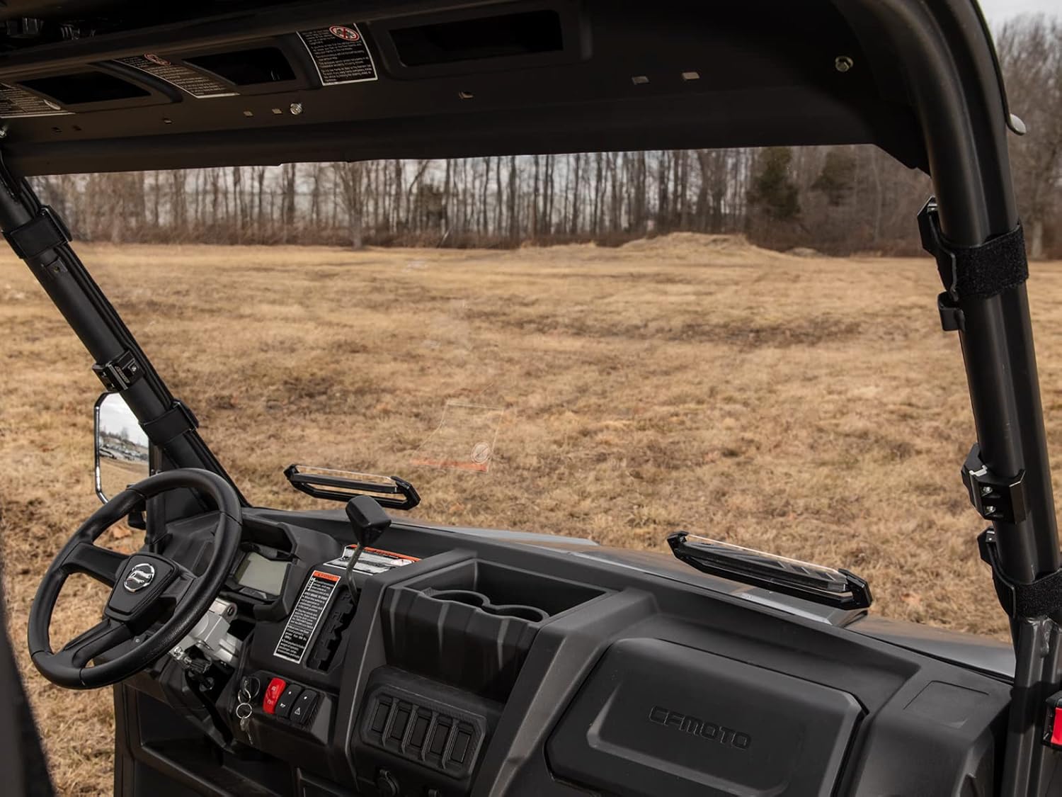 SuperATV Vented Full Windshield Compatible with 2019+ CFMOTO UForce 1000 | 1/4" Polycarbonate-250X Stronger than Glass | 3 Vent Positions | Includes Pre-installed Bulb Seal