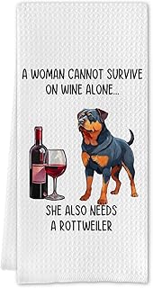 Rottweiler Kitchen Towels - Funny Rottweiler Gifts,Rottweiler Hand Towels,Rottweiler Gifts for Rottweiler Lover,Rottweiler Dish Towels for Kitchen Bathroom Decor,16 X 24 Inches