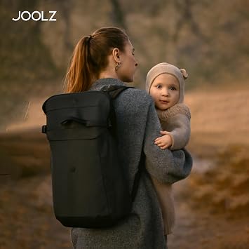 Joolz AER2 Stroller Travel Bag Lightweight Transport Backpack Aer Generations & Bassinet Oversized Roll-Top Closure, Scratch & Dirt Protection, Hands-Free Travel Gear Black