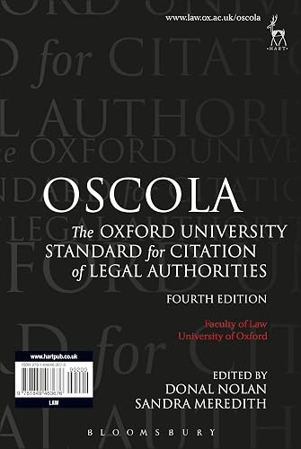 OSCOLA: The Oxford University Standard for Citation of Legal Authorities