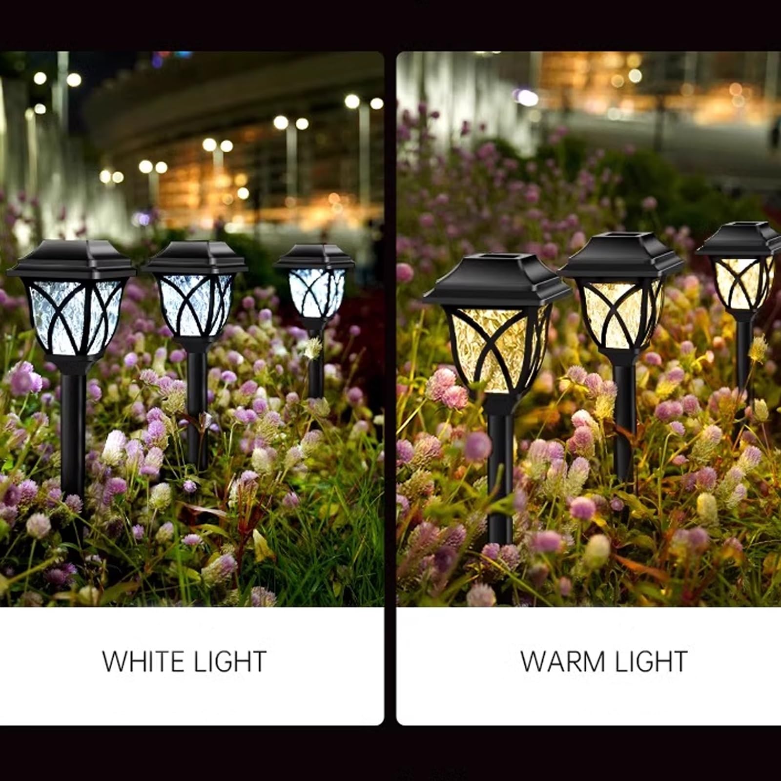 Solarne Wodoodporne Lampy Ogrodowe LED Dekoracyjne Oświetlenie Gruntowe z Białym I Ciepłym Światłem Zewnętrzna Wodoodporna Lampa Podłogowa Dekoracja Domu(Warm light,6x)