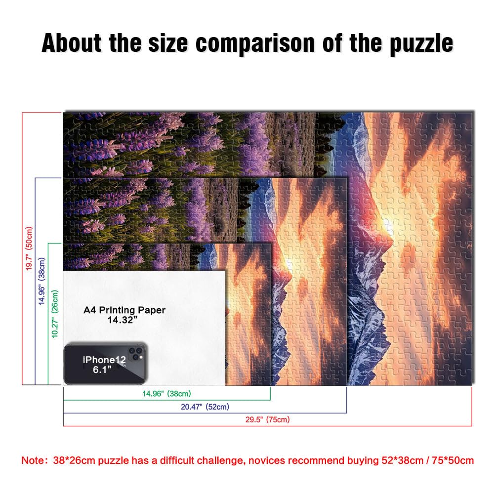 Puzzle 2000 pièces pour Adolescents Affiche des Montagnes printanières Jeu de Quiz Car C'est Un pour Toute la Famille 70x100cm