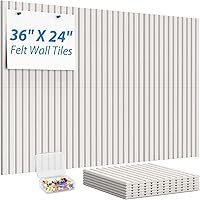 MaxGear 6-Pack Felt Bulletin Boards 36x24 Inch Light Tan Wall Tiles - Push Pin Cork Board Alternative with Sound Absorption for Office Decor