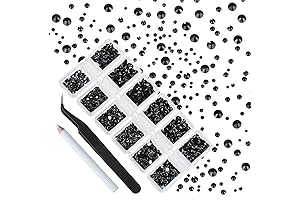 4200-Piece Flat Back Black Crystal Rhinestone Set