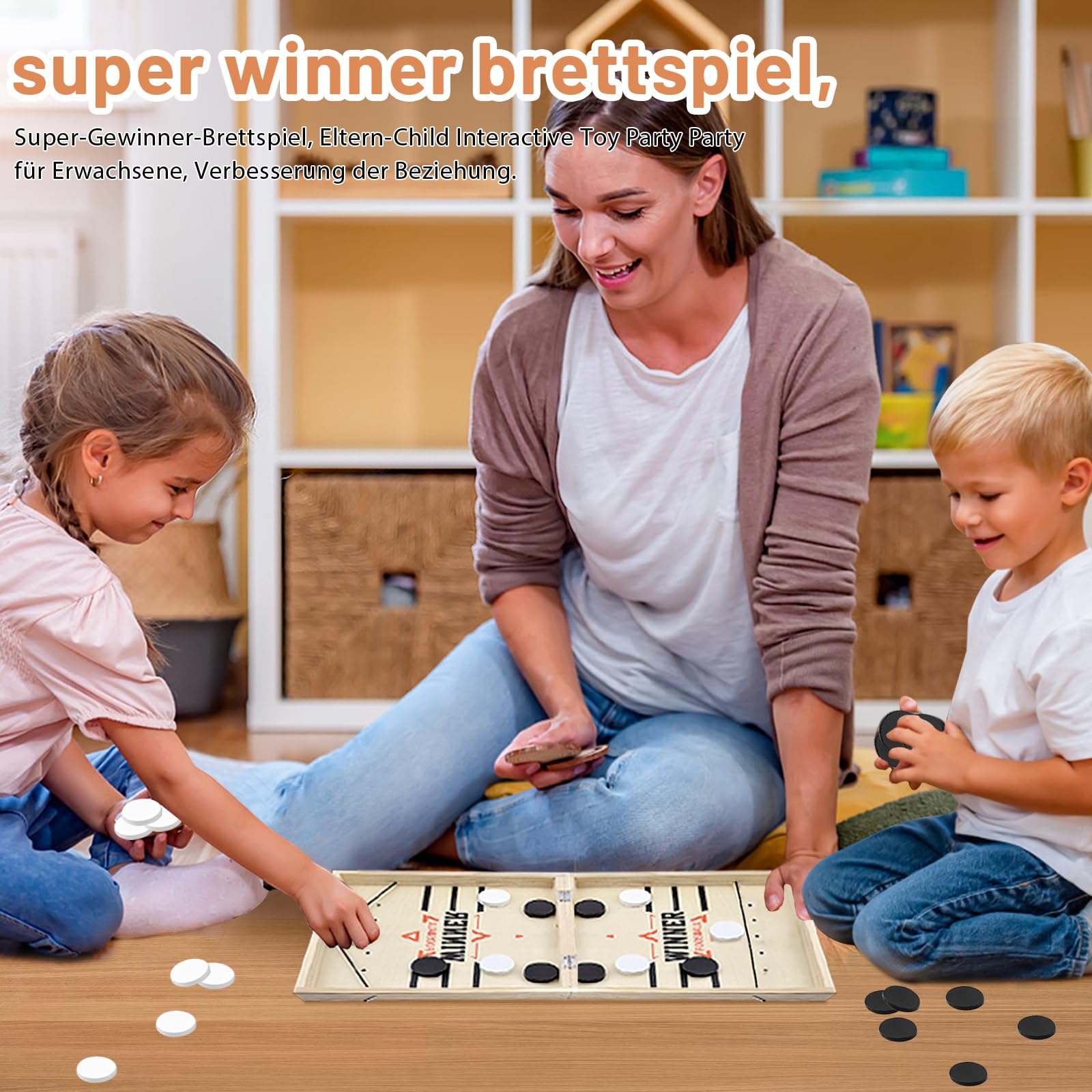 Sling Puck Spiel, Tischhockey Brettspiel Groß, Hockey Brettspiel Spielzeug, Fast Sling Puck Game, Tischfußball Gewinnerspiele, Eltern-Kind Interaktion Schachbrett Tisch-Desktop-Partyspiele