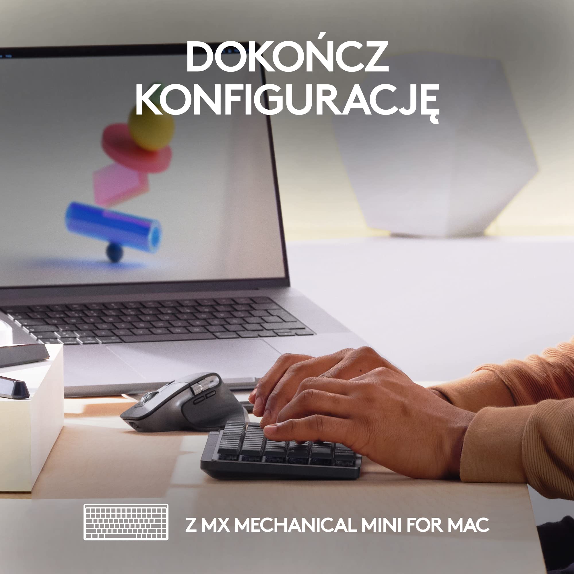 Logitech MX Master 3S Mac - ergonomiczna mysz bezprzewodowa | 8K DPI, działa na szkle, ciche kliknięcia, konfigurowalna, USB-C, Bluetooth, Apple, iPad - Space Grey