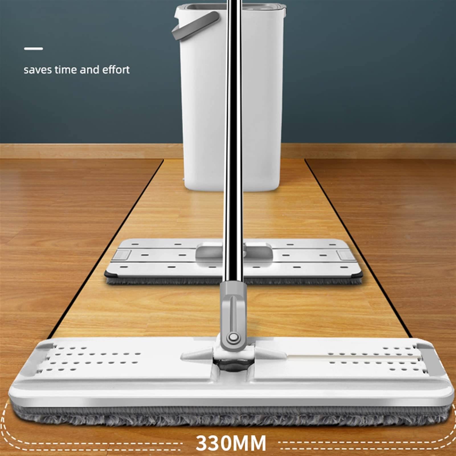 fregona El último trapeador con Conjunto de cubetas de Limpieza sin Mano Microfibra Microfibra Mop ... mop (Color : White-6 Cloth)
