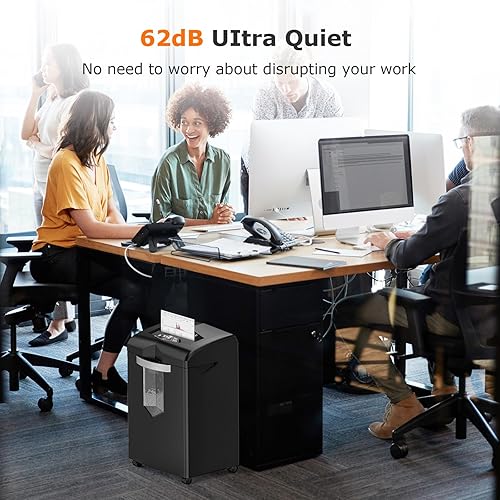 Miniatura 16 de bonsaii - Trituradora de papel/de correo de alta seguridad para hogar/oficina, corte transversal, resistente, antiatascos, 18 hojas, 60 minutos