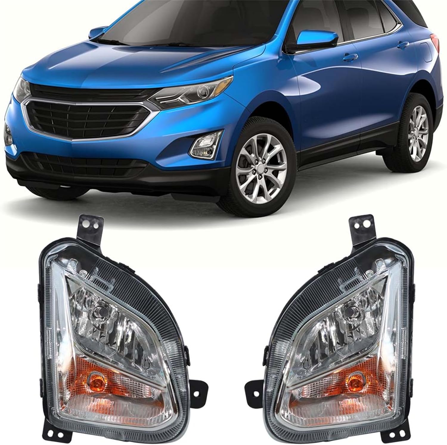 GXYWADY 2PC Fog Light Replacement for GM2592323 Signal Lamp with Bulbs Replacement for 2018-2021 Equinox Right & Left Side