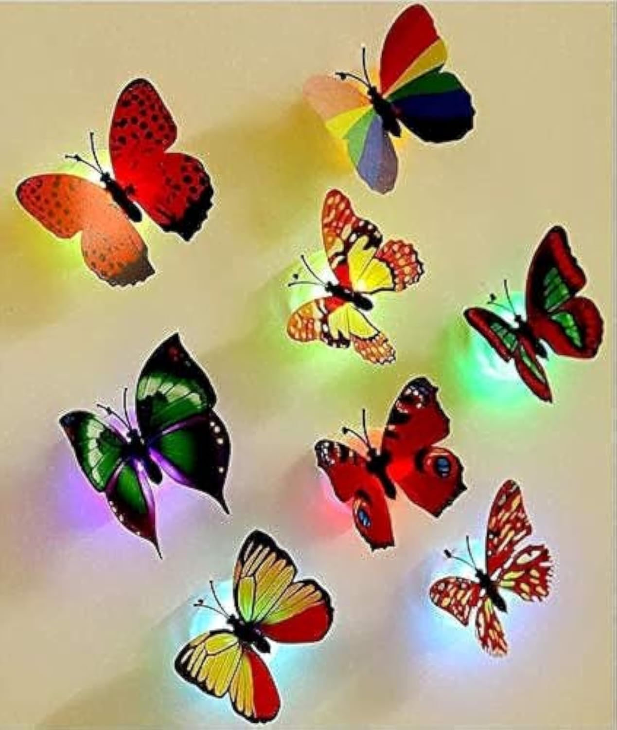 10 Pcs Wall Stickers Butterfly LED Lights Wall Stickers 3D House Decoration