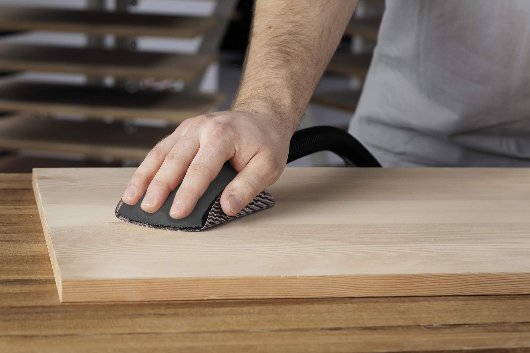 Mirka - Blocco di levigatura Roundy a strappo Ø 150 mm | Mirka Roundy blocco levigatura manuale con aspirazione ideale per legno stucco vernice plastica dischi a strappo 150 mm