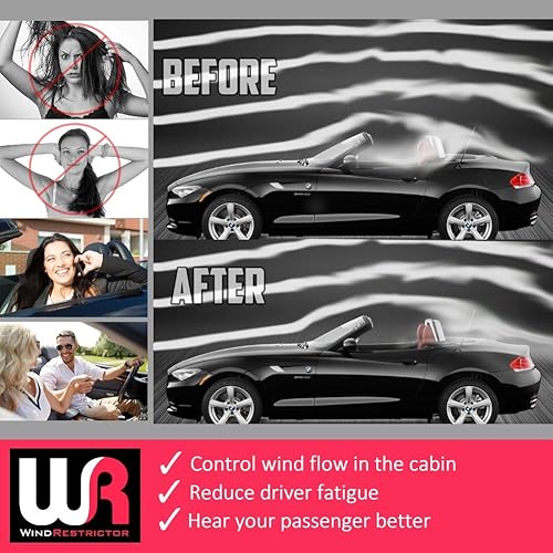 Miniatura 2 de 2002 – 2008 BMW Z4 Convertible bloqueador de viento – Control de flujo de aire, corte hacia abajo turbulencia, ruido de viento – patentada – fácil