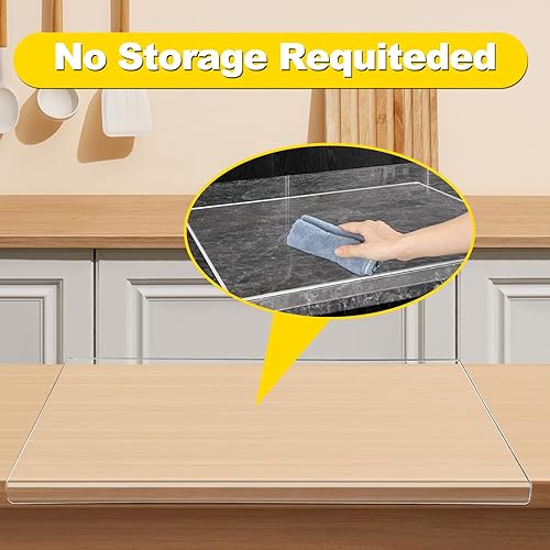 Miniatura 4 de Tabla de cortar acrílica para encimera de cocina, tabla de cortar gruesa mejorada con borde para proteger encimeras del hogar o restaurante (17 x 13