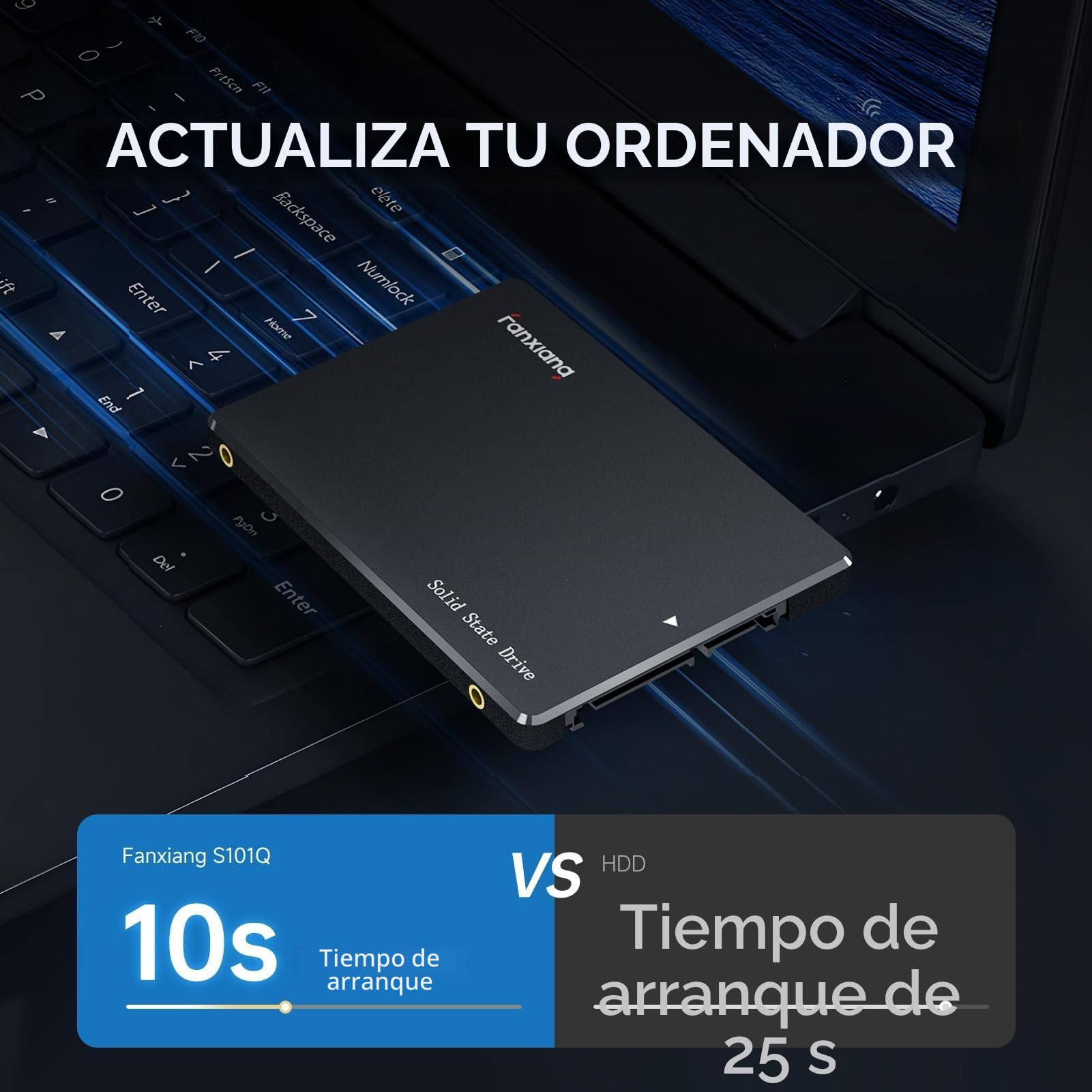 fanxiang SSD 512GB SATA III 6Gb/s 2,5", 560 MB/s de Lectura, SATA SSD 512GB, Disco Duro Interno para Conpatible con computadoras de Escritorio y portátiles