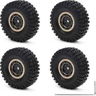 RCAWD 4x Brass Weights 46g 1.0 Beadlock Wheels and Tires 26 * 13mm For 1/24 Axial Scx24 AXI90081 AXI00001 AXI00002 AXI00005 AXI00006 1/18 FMS TRX4M 1/24 FMS Upgrade Parts