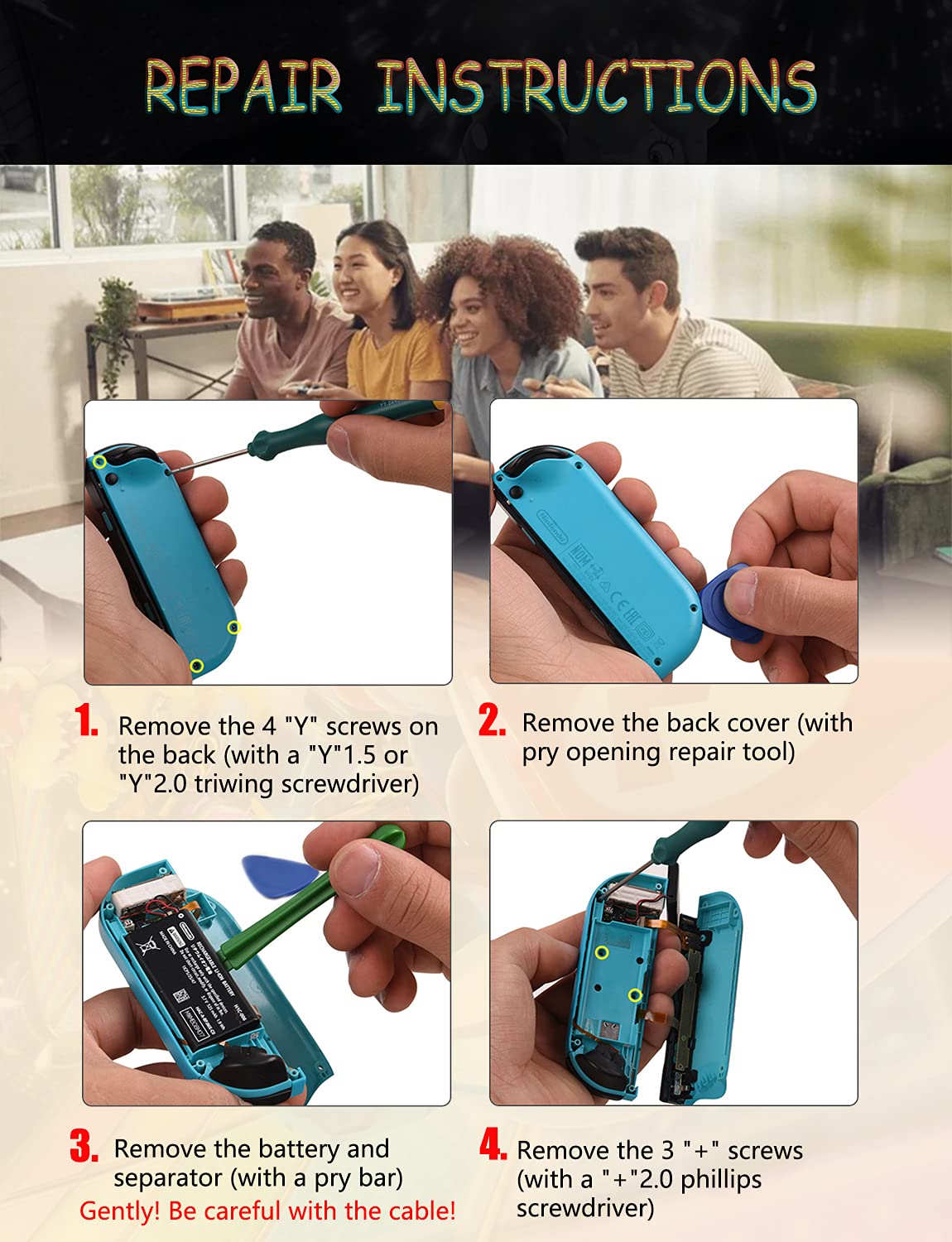 Joycon Joystick Joystick 3D analogique de rechange pour manette Nintendo Switch et Switch Lite (6 pièces)