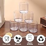 Kyraton Old Fashioned Whiskey Glasses Set of 6, PET Clear Plastic 340ml Heavy Duty Unbreakable Water Glasses Cup Tumbler Glassware for Beer, Juice, Milk, Scotch, Liquor Vodka, Bourbon, Cocktail.