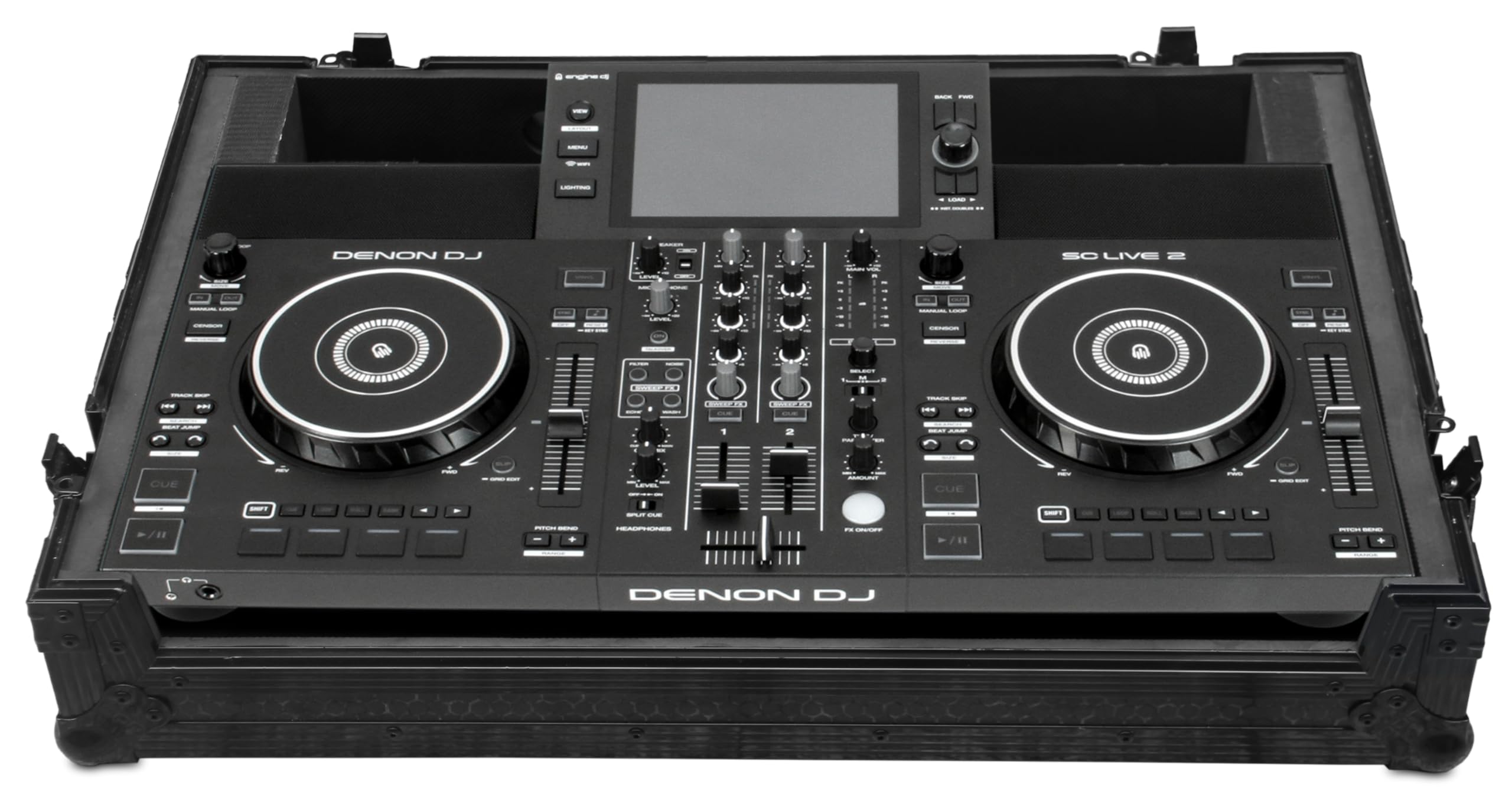 UDG Ultimate Flight Case Denon DJ SC Live 2 Plus Wheels, Black (U91080BL)