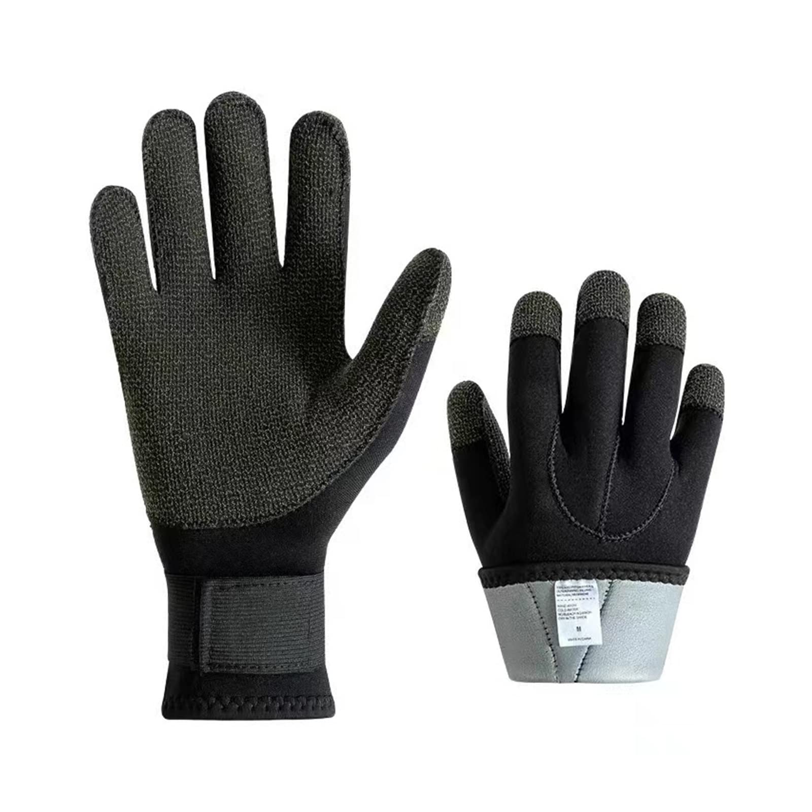 Guanti da immersione 3 mm for attrezzatura pesca subacquea antiscivolo, regolabili, neri, for surf e pagaiata(S)