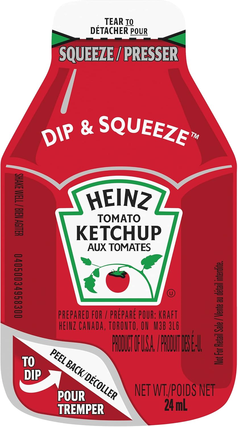 HEINZ Tomato Ketchup Dip & Squeeze, 24mL Packets, 300 Count Amazon.ca
