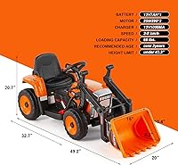 Vista 7 de JOYLDIAS Excavadora de 12 V con control remoto de 2.4 GHz, vehículo eléctrico de construcción para niños con 3 velocidades, Bluetooth, conector