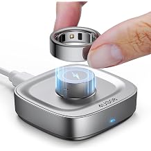 Ring Chager Compatible with Ou-ra Ring4, Fast Charge for Ou-ra Ring Gen 4 of Size 8, Charging Dock with USB-C Cable Light Silver