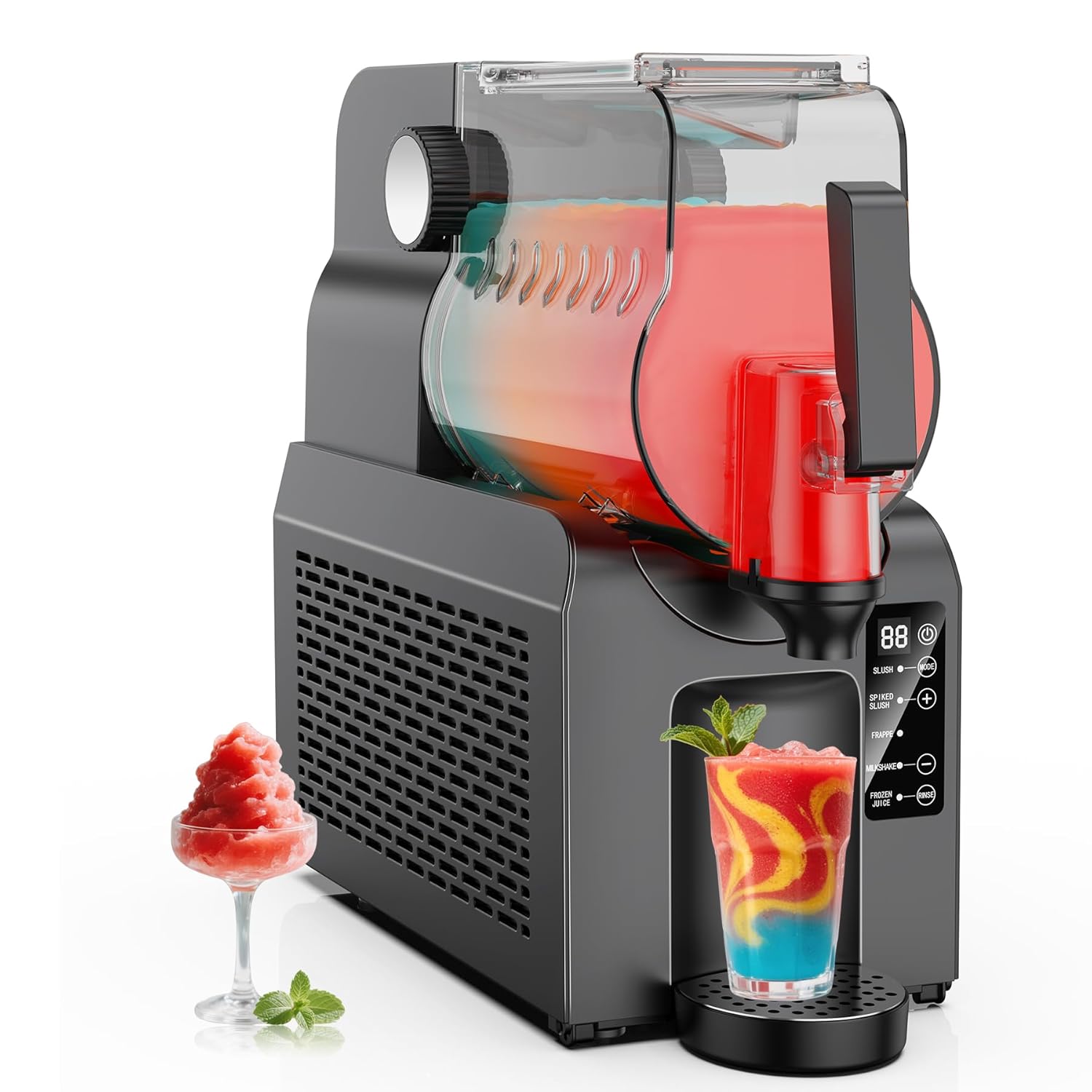 Slushie Machine, 80 Oz Slushy for Home No Ice Need, Auto-Clean, No Ice Needed Professional Frozen Drink Maker,5 Preset Programs Low Noise for Margaritas, Smoothies, Milkshakes & Juices (Black)