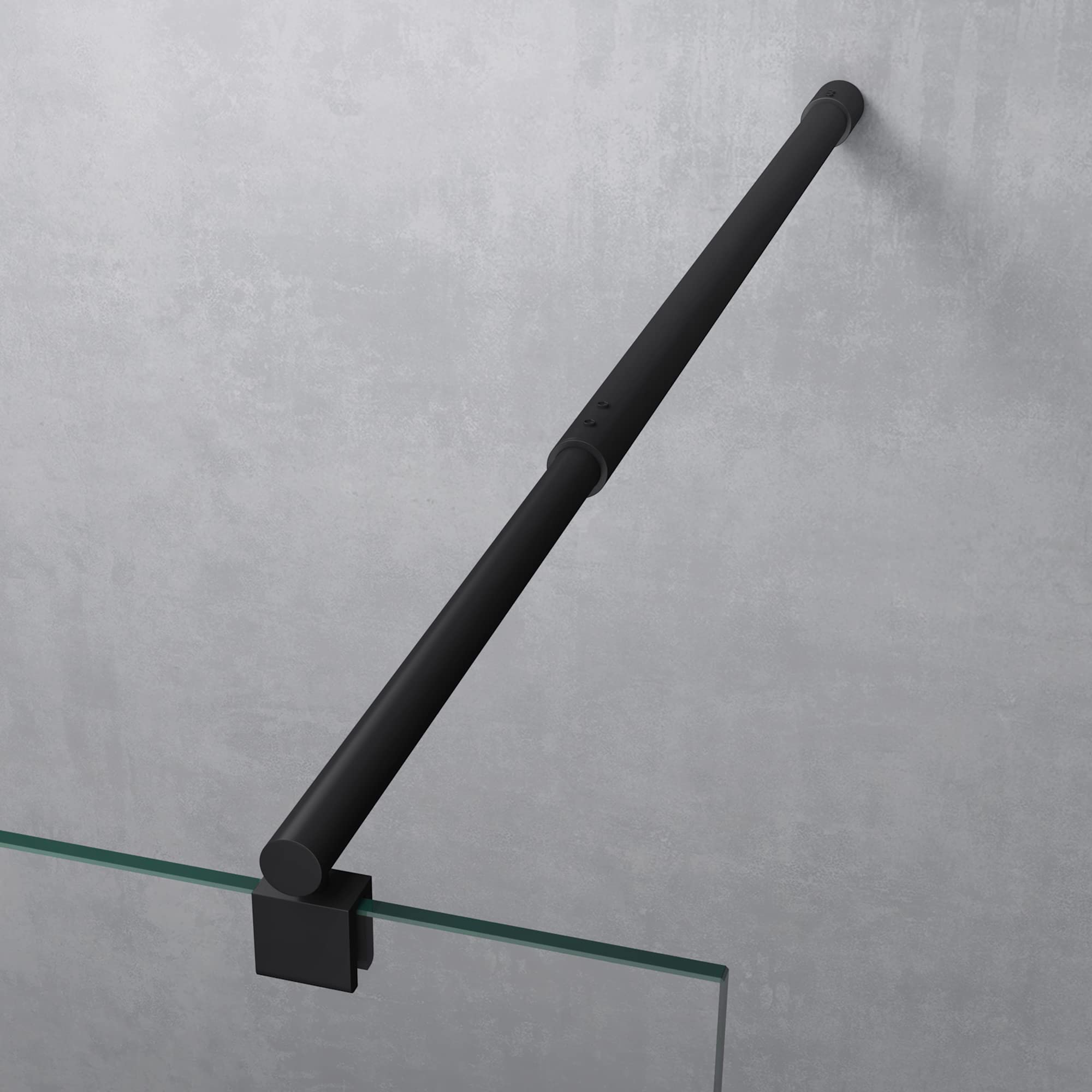 doporro Paroi de Douche à l'Italienne Transparent 120cm Verre Trempé 10mm | Pare-douche en Verre de Sécurité, Paroi 120x200cm, Stabilisateur Rond en Acier Inoxydable, Profilé Noir, Bremen02K