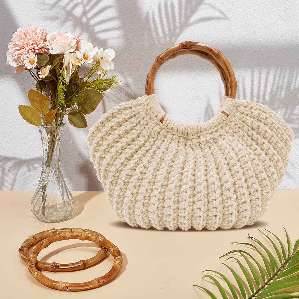 ACRNIGHEET Kit de bolsa de ganchillo para adultos, kit de bolsa de ganchillo para principiantes, kit de ganchillo para principiantes, kit de iniciación de bolsa de ganchillo bohemio con guía de video