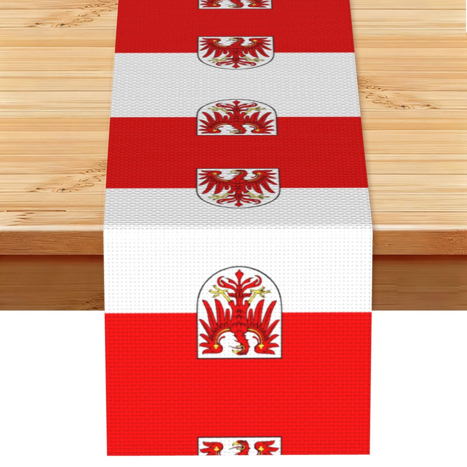 Brandenburg flag Print Table Runner World Cup-Themed Dining Table Decor for Coffee Dining Table and More