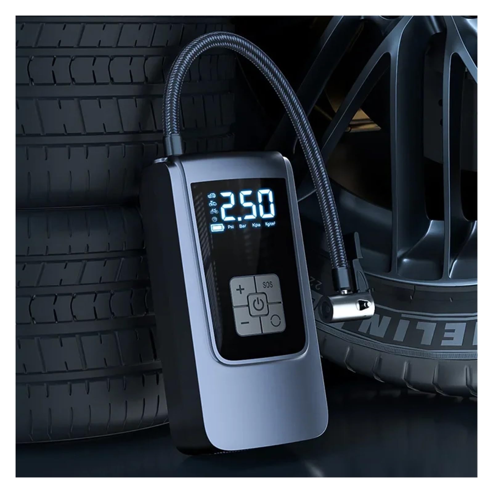 7.4/12V Pompa Di Aria Digitale 150PSI Intelligente Compressore D'aria HA CONDOTTO LA Luce Senza Fili/Cablato Compressore D'aria 6000mAh Cordless Pompa Della Gomma For Il Motociclo Gonfiatore Rapido(ST