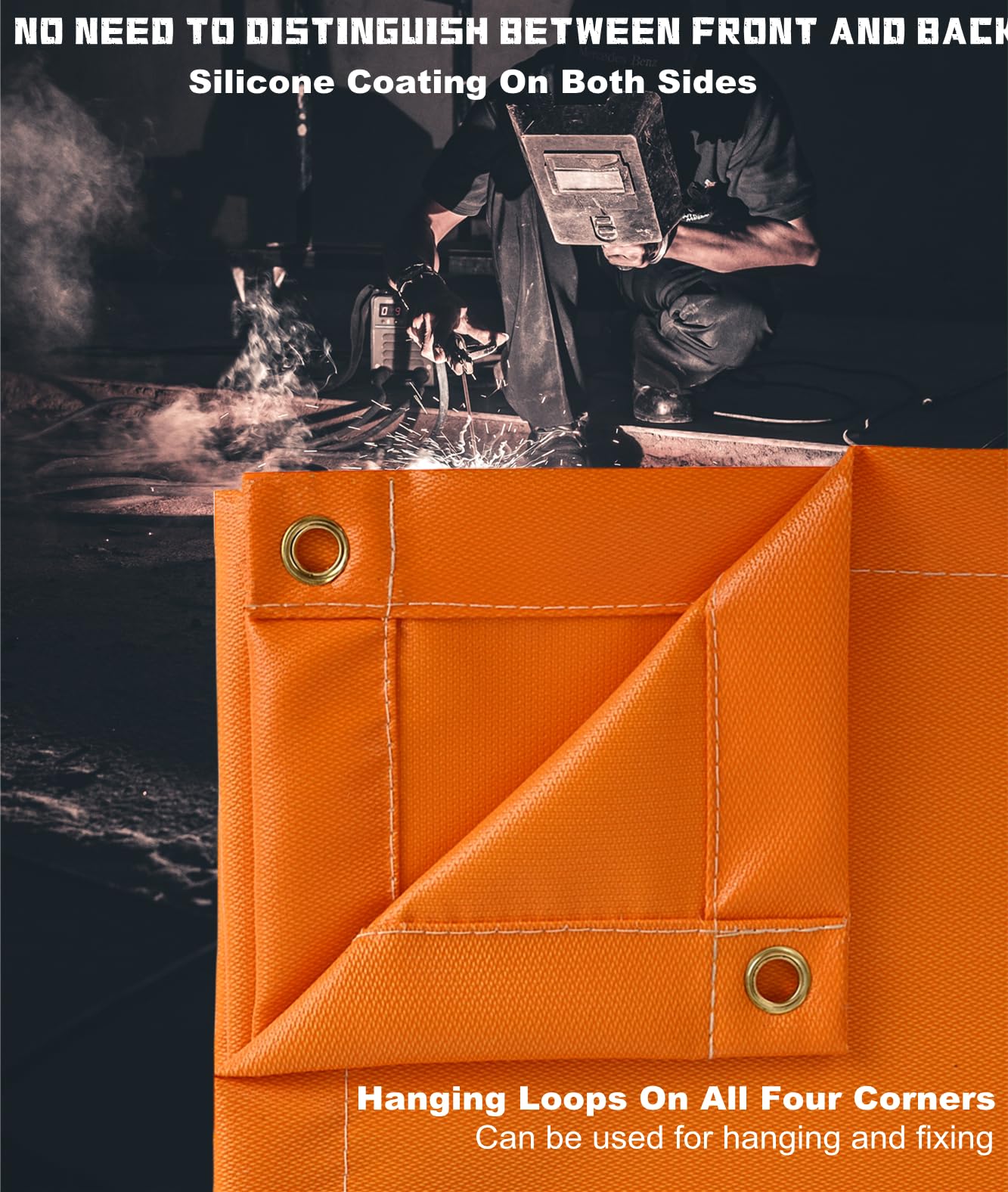 Manta de soldadura resistente de silicona de 6 x 8 pies, manta de soldadura con aislamiento térmico
