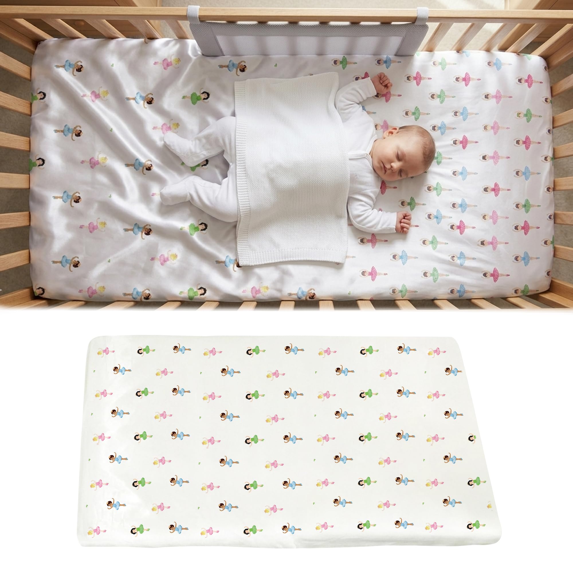 Mane by TIM & TAM Satin COTBED Fitted Sheet (Ballerina)