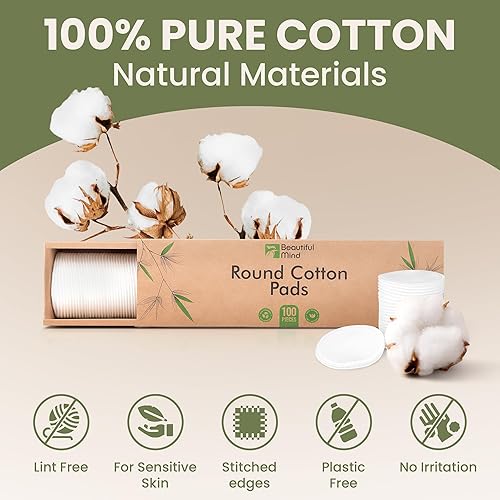 Miniatura 18 de Almohadillas redondas de algodón para cara, paquete de 300 unidades, 3 capas de maquillaje de ojos y removedor de esmalte de uñas, almohadilla