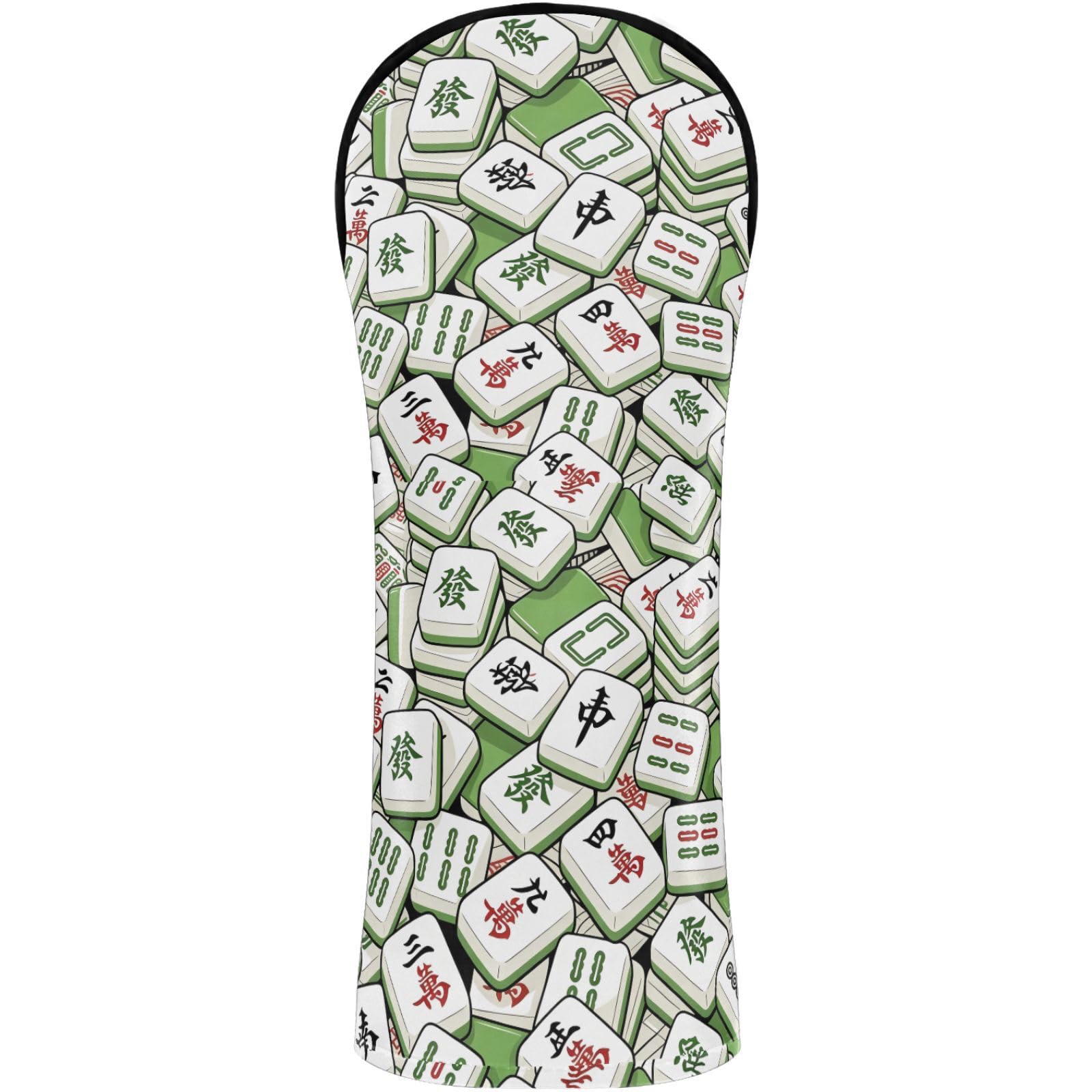 Golf Club Head Cover Headcover with Interchangeable No. Tags for Woods and Driver Fairway Hybrid Mahjong Chinese Green 1 — image 1