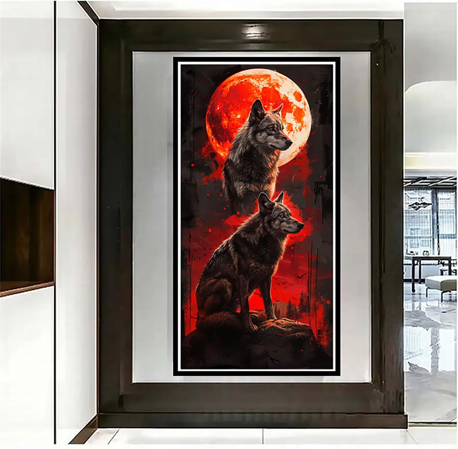 Dipingere con i Numeri Adulti Wolf, Dipingere con i Numeri Animale, Fai da te Paint by Numbers per Principianti, Hobby Creativi Adulti, Painting by Numbers per Decorazioni Casa Regalo 100x200cm L-2724