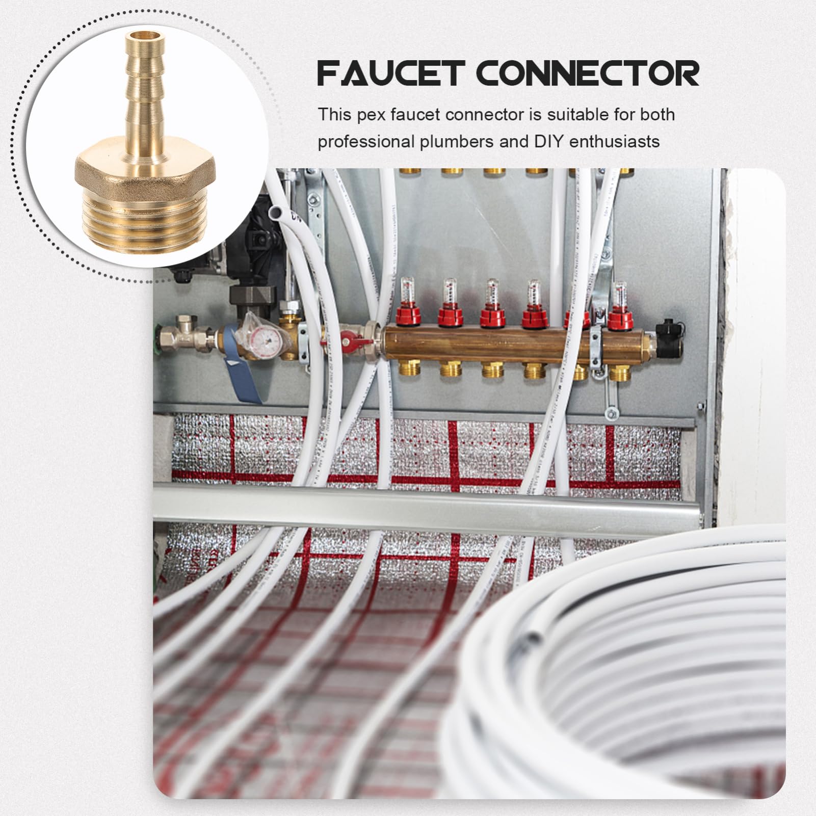 TOPBATHY 5 Set Raccordo Pex Adattatore Per Tubo Pex Connettore Per Acqua Facile Da Installare E Resistente Alla Perdita 4 Pezzi*5