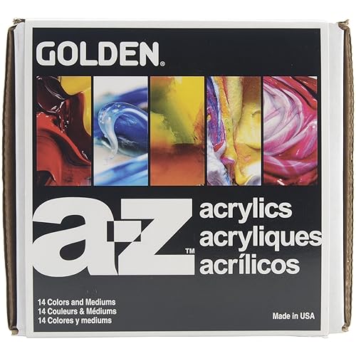 Heavy Body Acrylics by GOLDEN, Explorer Set, 14 Color, Professional Acrylic Paint