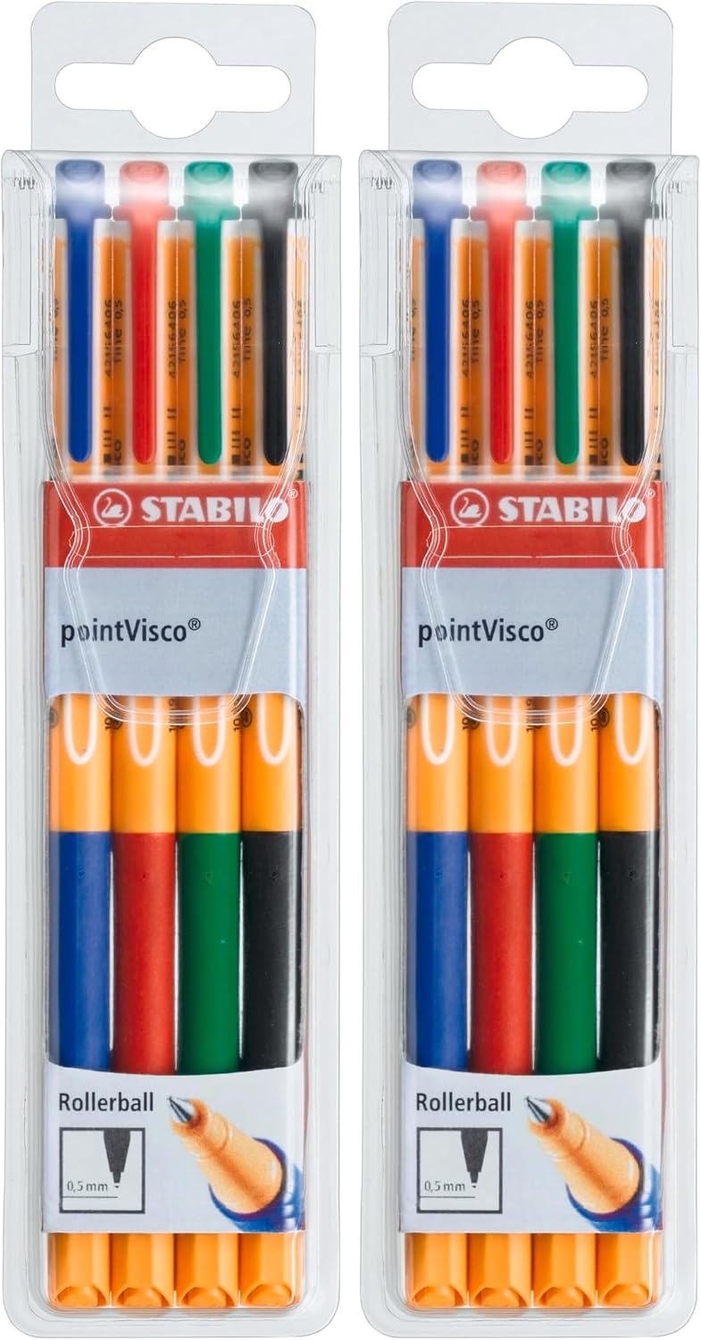 STABILO Point Visco Wallet of 4, Multicolor, 000 (1099/4) (Pack of 2)