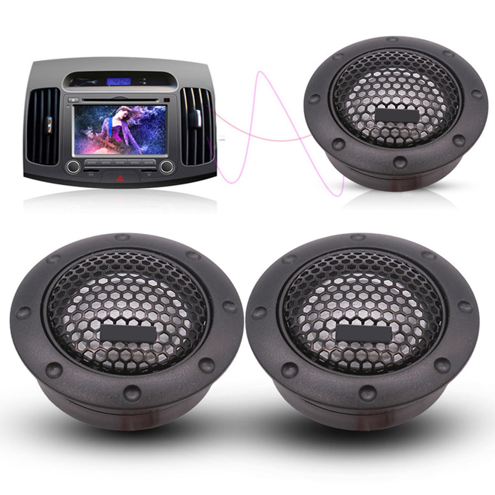 Nawwgy Auto Sound Upgrades Tweeter Speak Set Easy Installation Vehicle High Ranges Tweeter Speak for Enhances Fidelities Sound Car Audio Modified Tweeter car Tweeter Head
