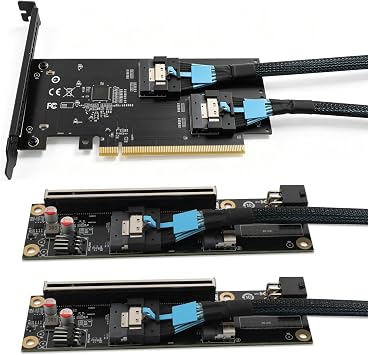 RGEEK PCIe Bifurcation x16 to x8x8, x16 to Dual x8 Bifurcation Riser Card