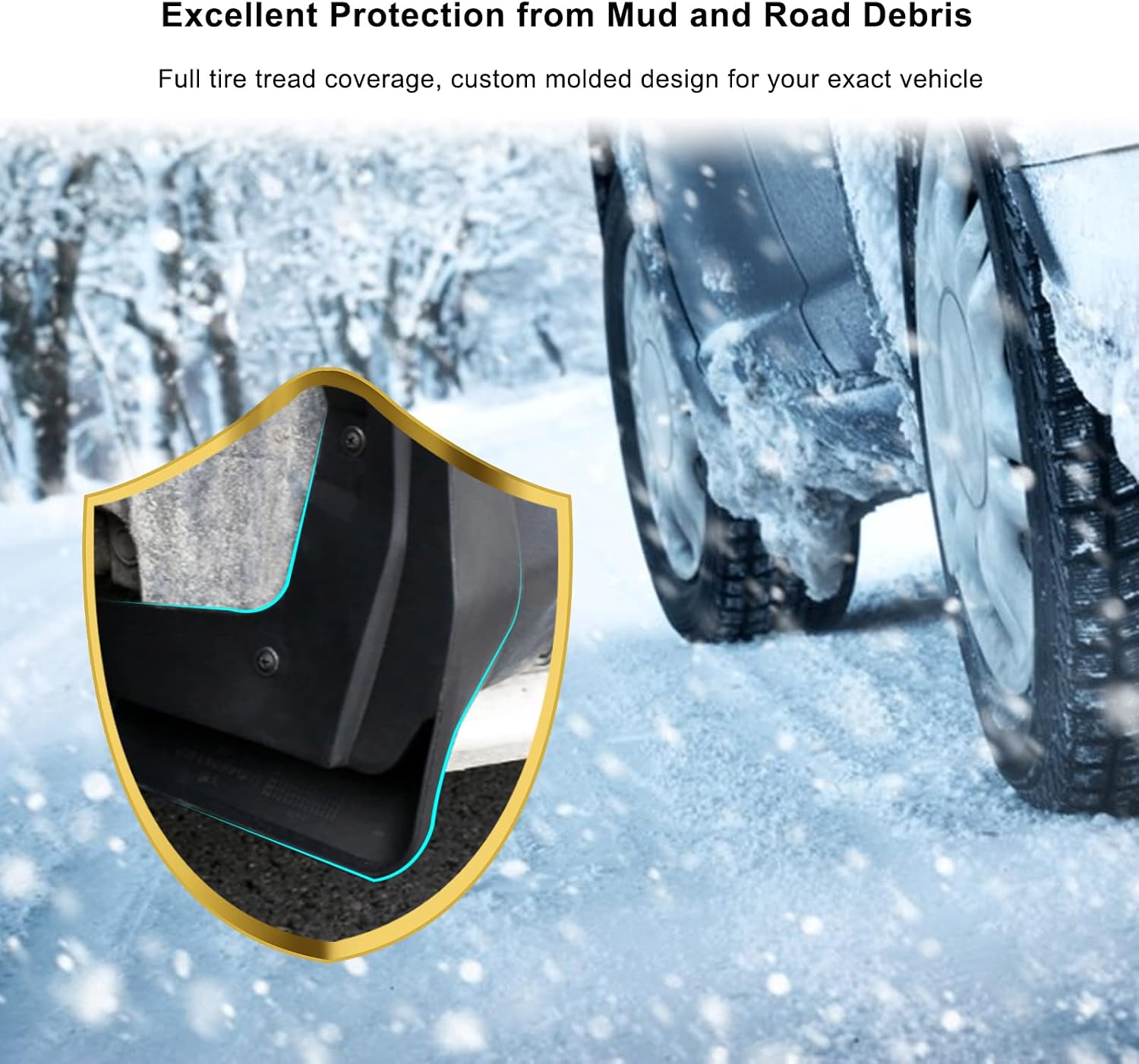 YEE PIN RAV 4 Hybrid Mud Flaps Mudguard Splash Guards for RAV 4 XA50 2019 2020 Mudflap Fender Mudguards Black (Set of Four)