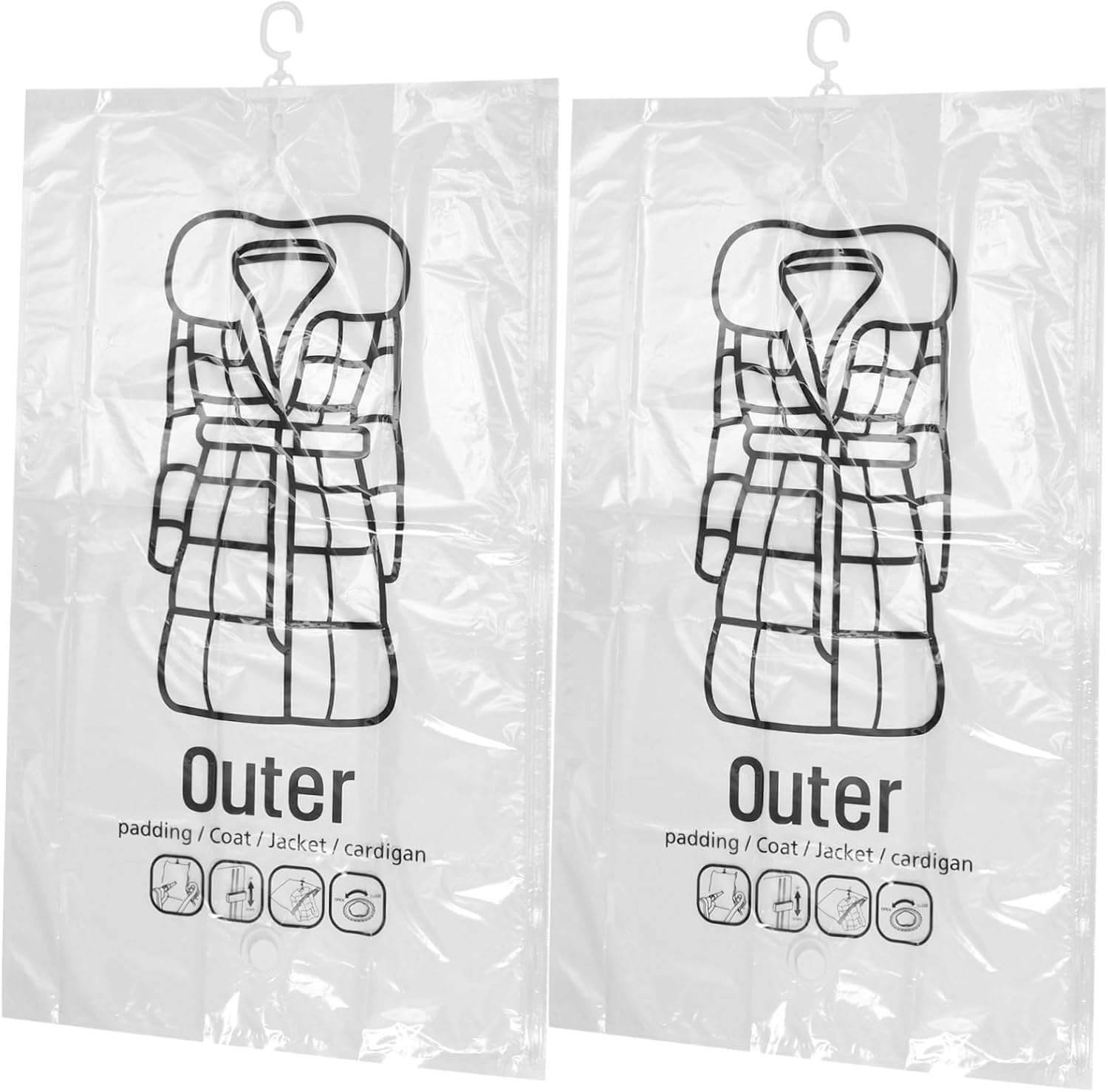 2Pcs Bye Storage Bags Compression Bvacuum Sealer Bags Seal Clothes Storage Compression Organizer Closure Pockets or Compression Bags for Travel Storage Bags/As Shown/110.00 * 67.00 * 2.00Cm